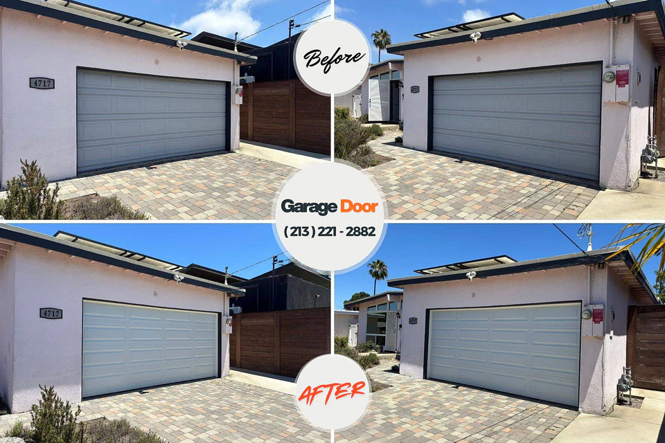 Before and after: garage door repair Waukegan, IL